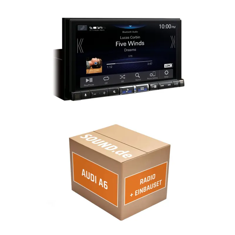 Autoradio Einbaupaket Alpine iLX-705D passend für Audi A6 C5 + Navigation plus | Wireless Apple CarPlay Wireless Android Auto