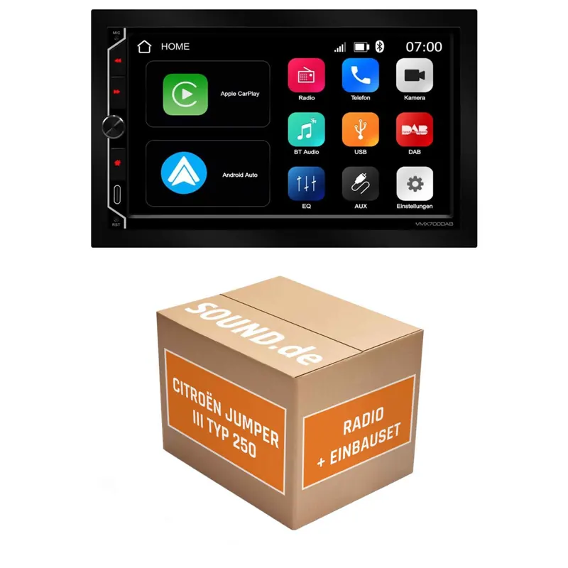 Autoradio Einbaupaket ESX VMX passend für Citroën Jumper III (06/2011-05/2014) | CarPlay Wireless Android Auto Wireless Bluetooth