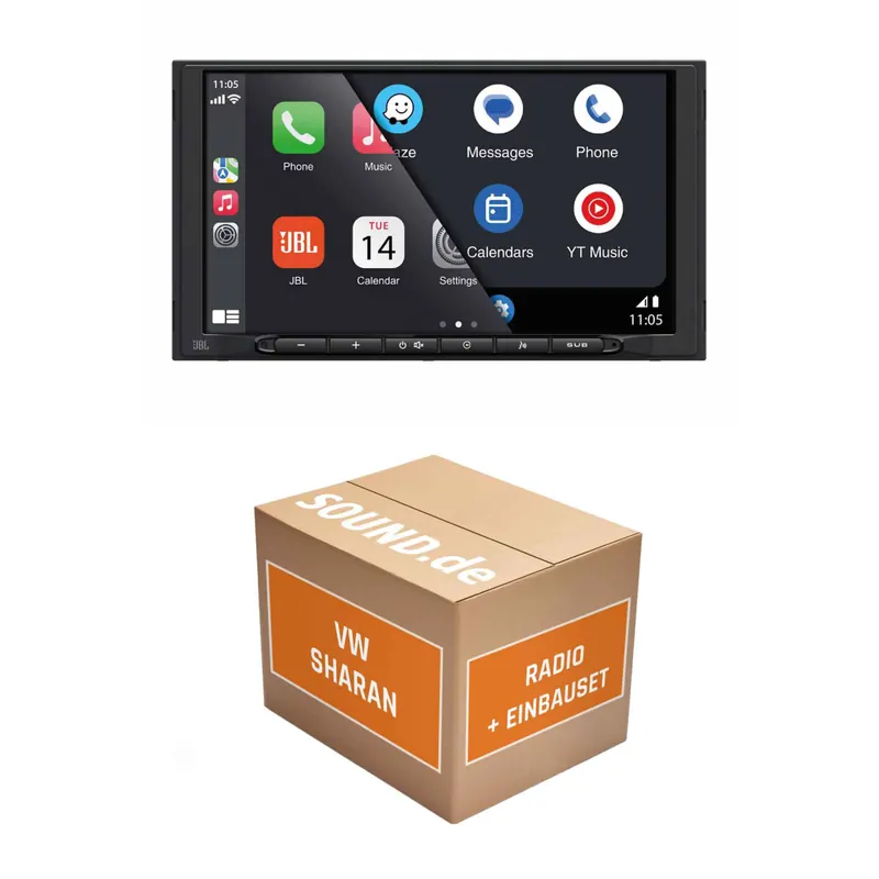 Autoradio Einbaupaket JBL Legend passend für VW Sharan II (2010 bis 2022) | CarPlay Wireless Android Auto Wireless