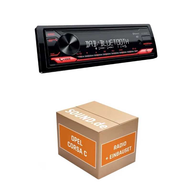 Autoradio Einbaupaket JVC KD-X282DBT für Opel Corsa C + CC 20 Matt-Chrom Bluetooth: Telefonieren & Audiostreaming