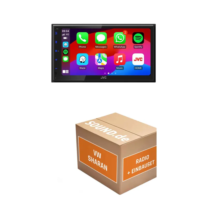 Autoradio Einbaupaket JVC KW-M passend für VW Sharan I (1995 bis 2010) | CarPlay Wireless Android Auto Wireless