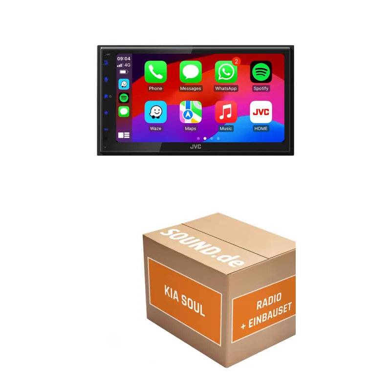 Autoradio Einbaupaket JVC KW-M695DBW passend für KIA Soul 1 | CarPlay Wireless Android Auto Wireless
