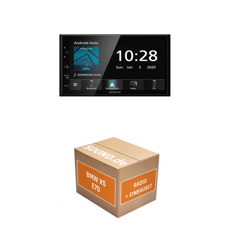 Autoradio Einbaupaket Kenwood DMX5020BTS passend für BMW X5 E70 | Apple CarPlay Android Auto