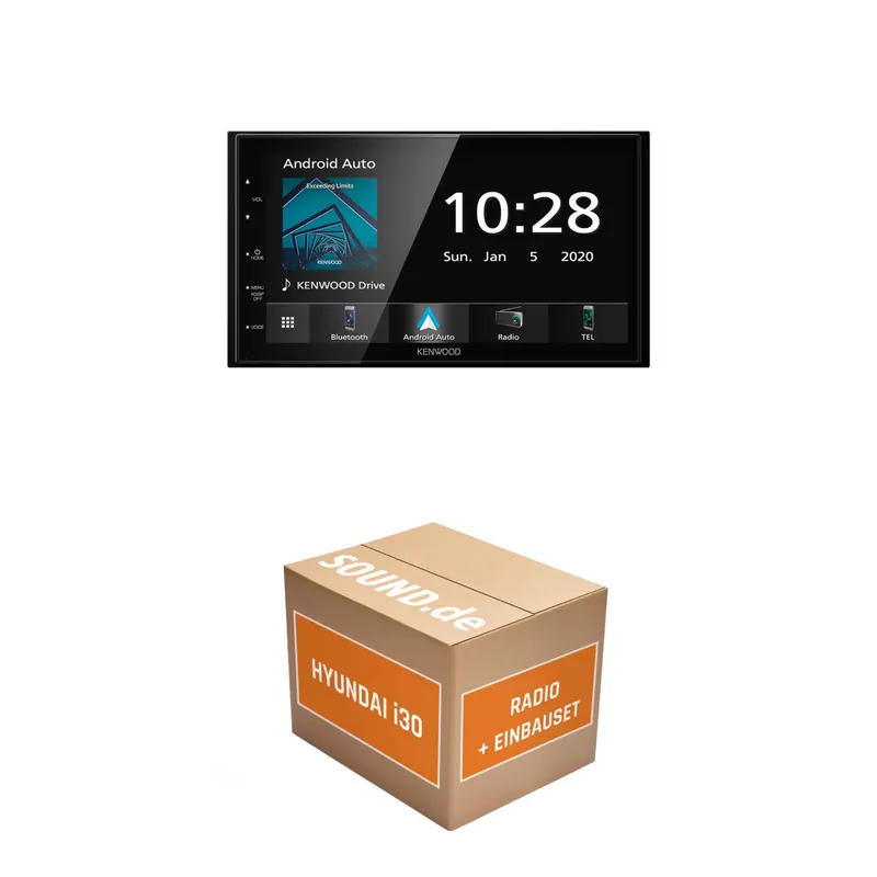 Autoradio Einbaupaket Kenwood DMX5020BTS passend für Hyundai i30 FD + Klimaautomatik | Apple CarPlay Android Auto