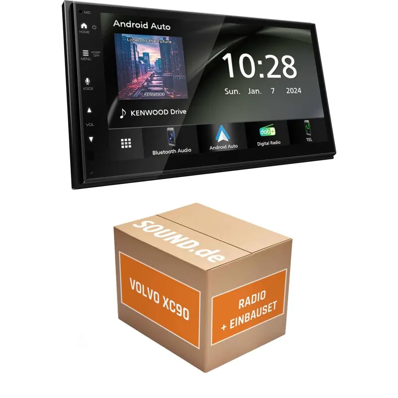 Autoradio Einbaupaket Kenwood DMX5023DABS passend für Volvo XC90 Typ C | Apple Carplay Android Auto APP Spiegelung