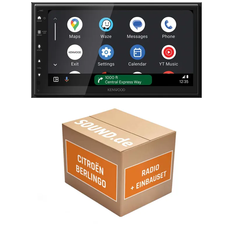 Autoradio Einbaupaket Kenwood DMX6523DABS passend für Citroën Berlingo 2 + RD4 | CarPlay Wireless Android Auto Wireless
