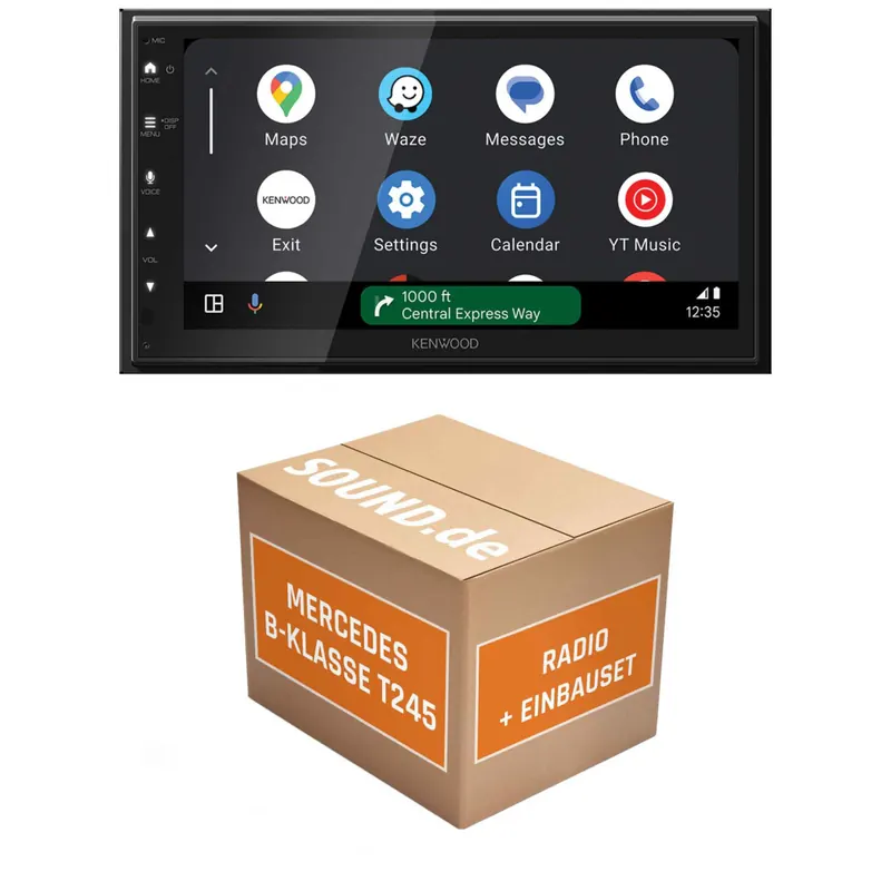 Autoradio Einbaupaket Kenwood DMX6523DABS passend für Mercedes B-Klasse T245 | CarPlay Wireless Android Auto Wireless