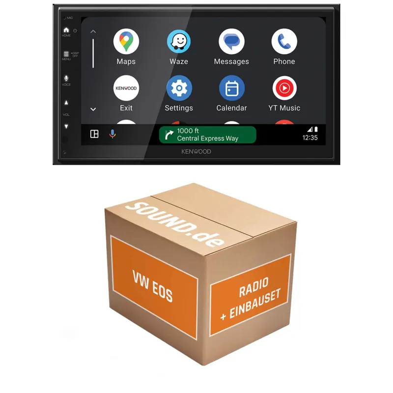 Autoradio Einbaupaket Kenwood DMX6523DABS passend für VW EOS mit Dynaudi Soundsystem | CarPlay Wireless Android Auto Wireless
