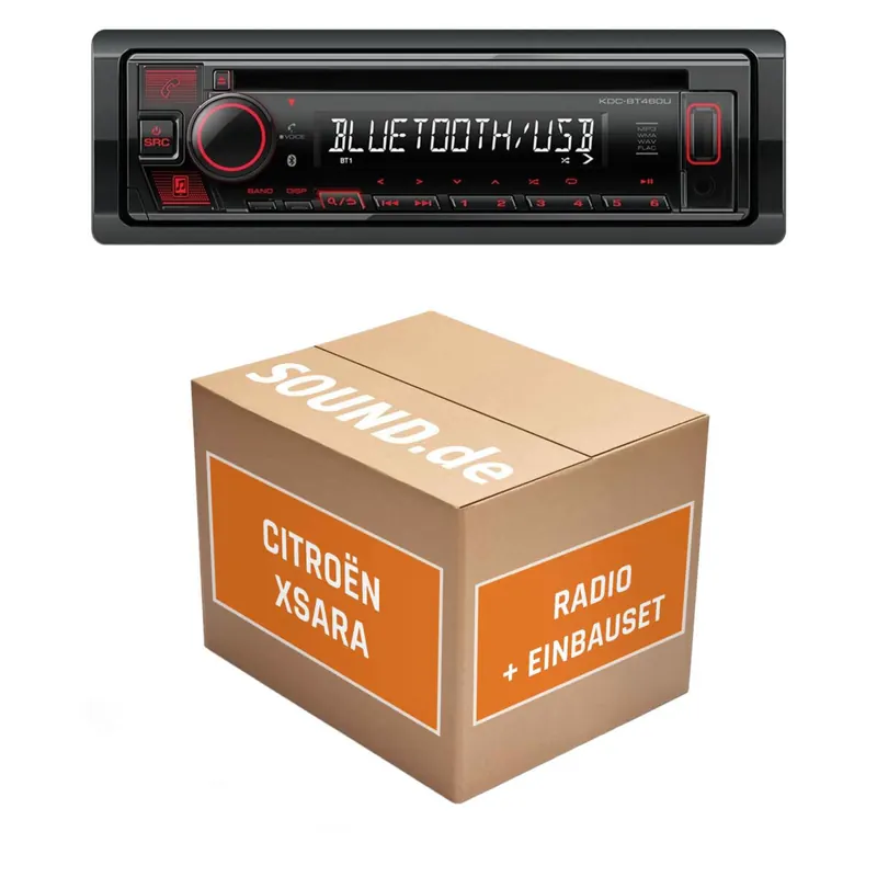 Autoradio Einbaupaket Kenwood KDC-BT460U passend für Citroën Xsara | Bluetooth USB