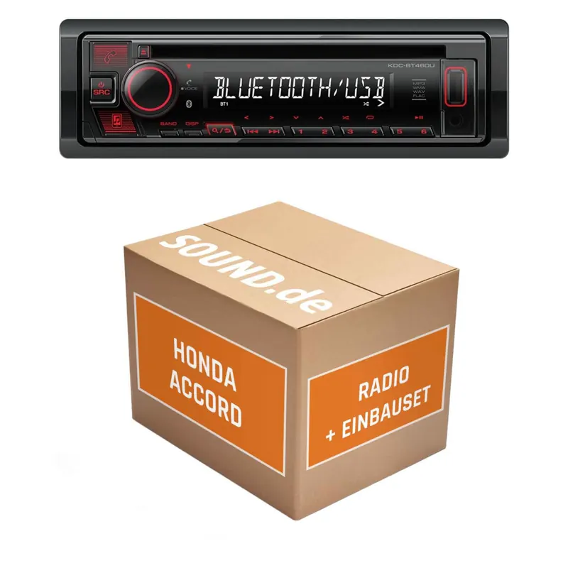 Autoradio Einbaupaket Kenwood KDC-BT460U passend für Honda Accord 6 | Bluetooth USB