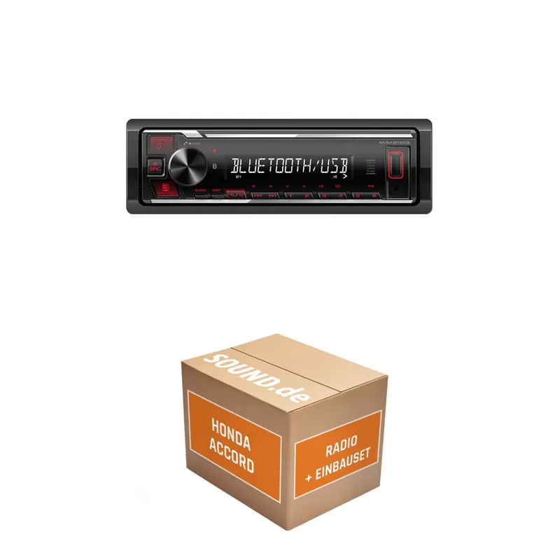 Autoradio Einbaupaket Kenwood KMM-BT209 passend für Honda Accord 6 | Bluetooth USB Telefonieren