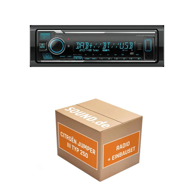 Autoradio Einbaupaket Kenwood KMM passend für Citroën Jumper III (2006-06/2011) | Bluetooth Telefonieren DAB+