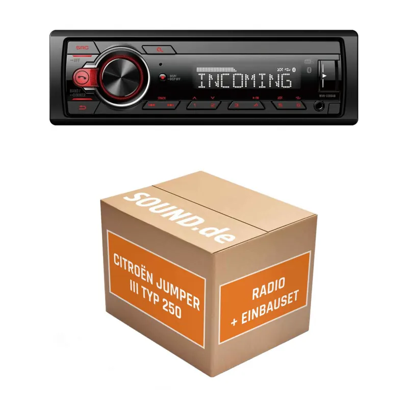 Autoradio Einbaupaket Pioneer MVH passend für Citroën Jumper III (2006-06/2011) | Bluetooth Telefonieren