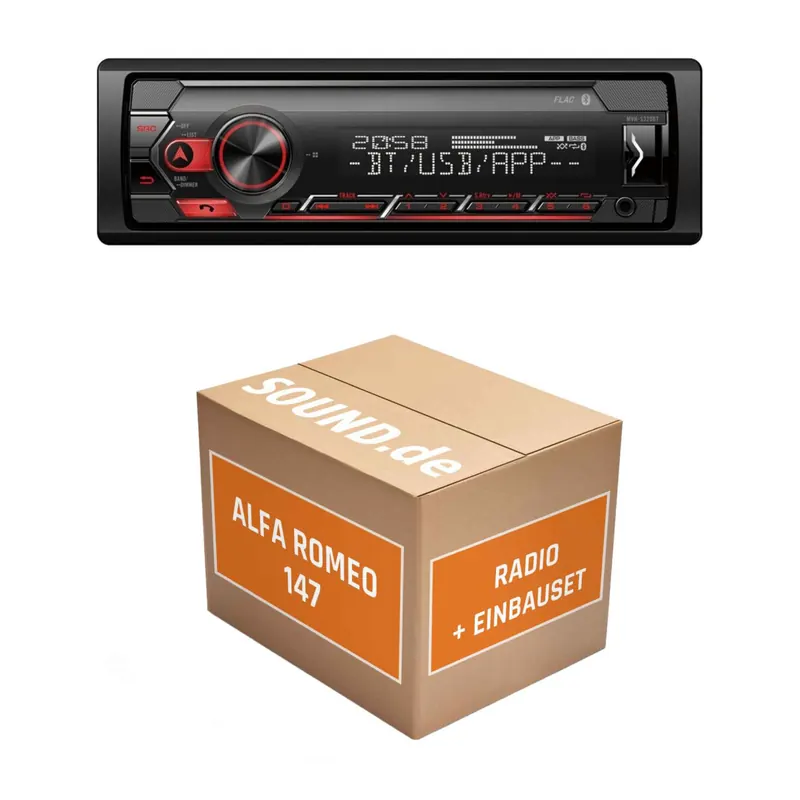 Autoradio Einbaupaket Pioneer MVH-S320BT passend für Alfa Romeo 147 + Facelift | Bluetooth USB