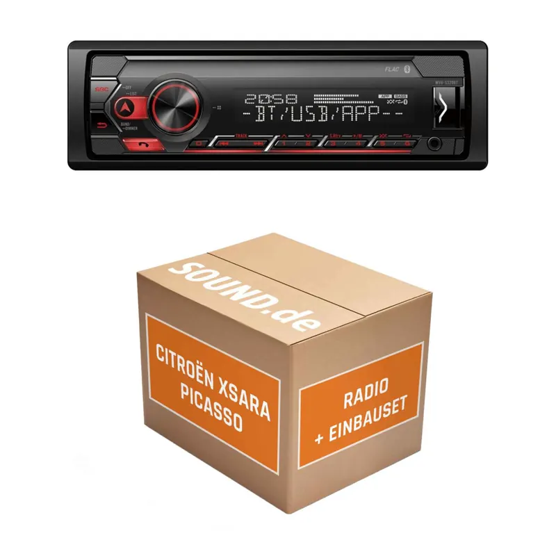 Autoradio Einbaupaket Pioneer MVH-S320BT passend für Citroën Xsara Picasso + Facelift | Bluetooth USB