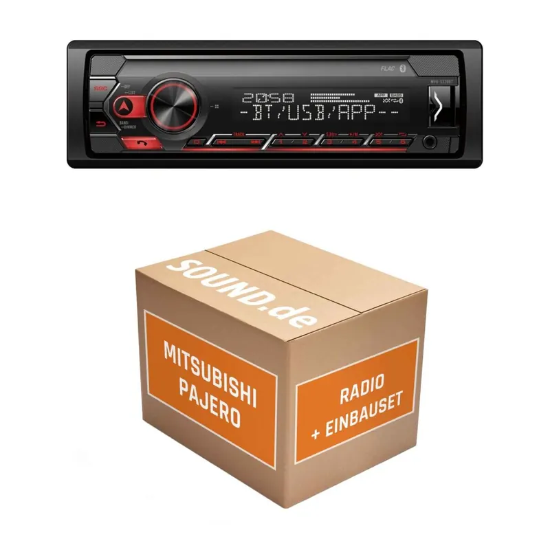 Autoradio Einbaupaket Pioneer MVH-S320BT passend für Mitsubishi Pajero V20 | Bluetooth USB