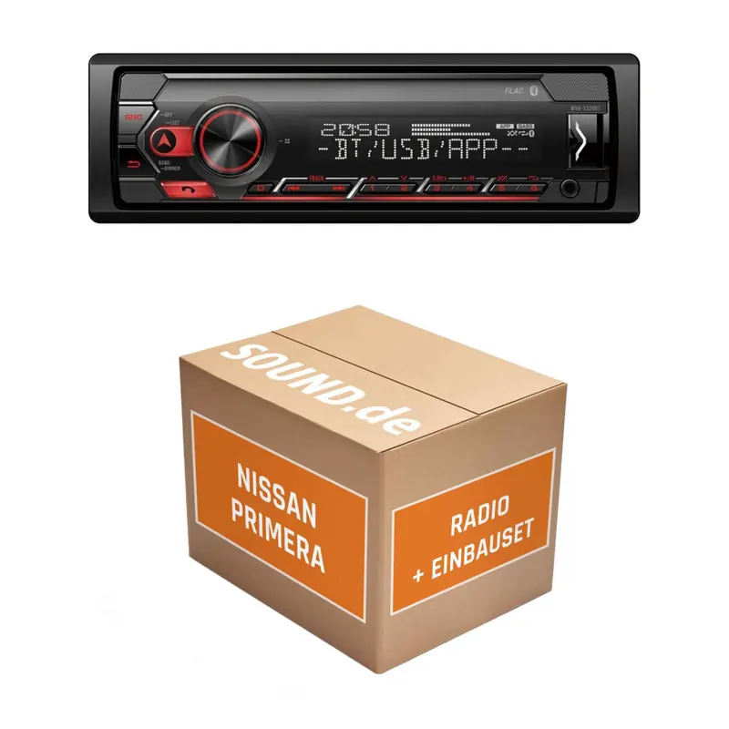 Autoradio Einbaupaket Pioneer MVH-S320BT passend für Nissan Primera P11 + Facelift | Bluetooth USB