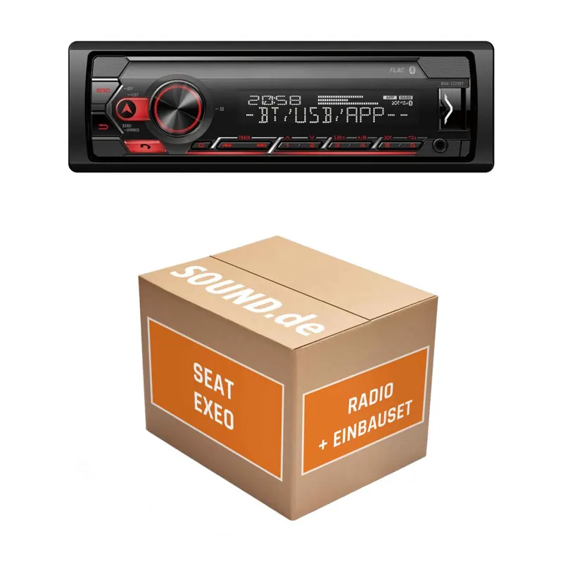 Autoradio Einbaupaket Pioneer MVH-S320BT passend für Seat Exeo 3R + Navigation + Soundsystem | Bluetooth USB