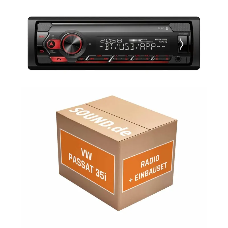 Autoradio Einbaupaket Pioneer MVH-S320BT passend für VW Passat 35i | Bluetooth USB
