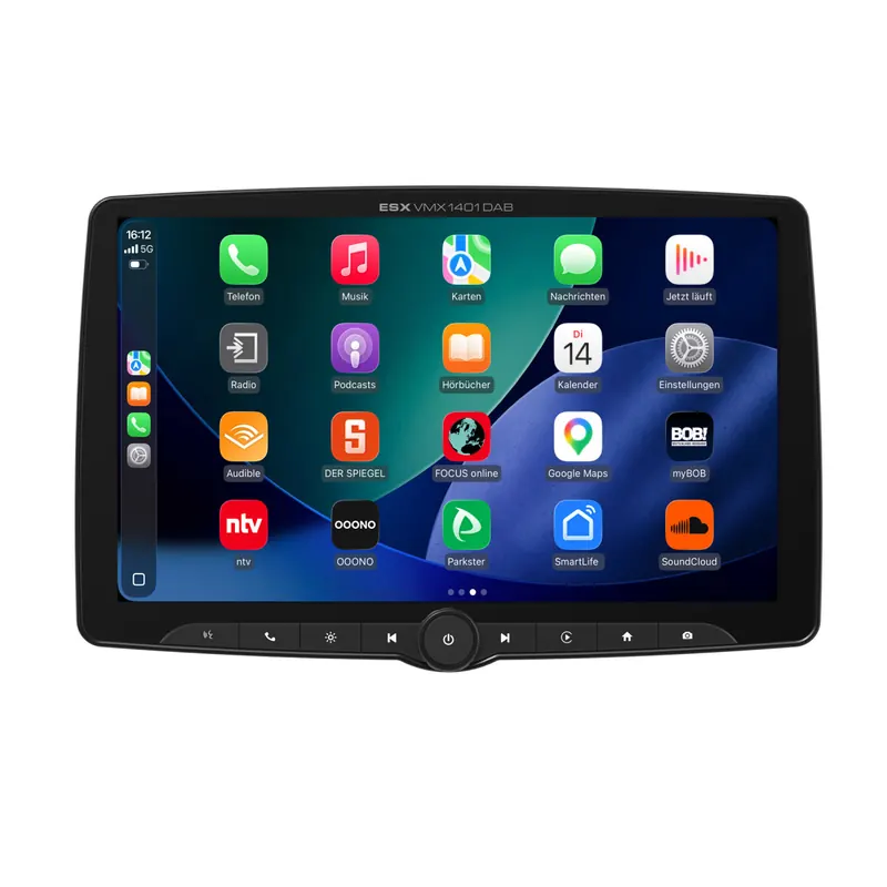 ESX VISION VMX1401DAB | Universal 1-DIN Multiangle Media Moniceiver mit 14" Touchscreen-Display
