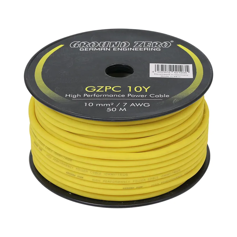 Ground Zero GZPC 10Y | 10 mm² High-Quality CCA Stromkabel – gelb