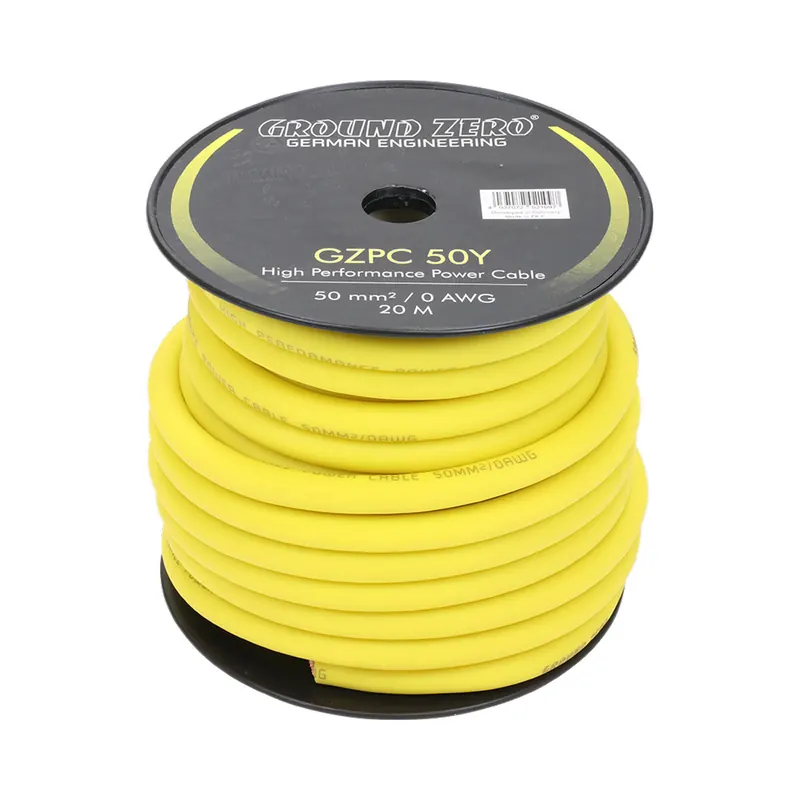 Ground Zero GZPC 50Y | 50 mm² High-Quality CCA Stromkabel – gelb