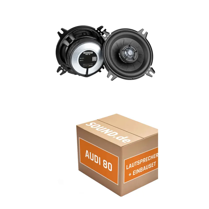 Lautsprecher Boxen Einbaupaket Armaturenbrett Eton PFX10 passend für Audi 80 B3 + Limousine | 2x Tief-Mitteltöner mit integriertem Hochtöner 80W MAX