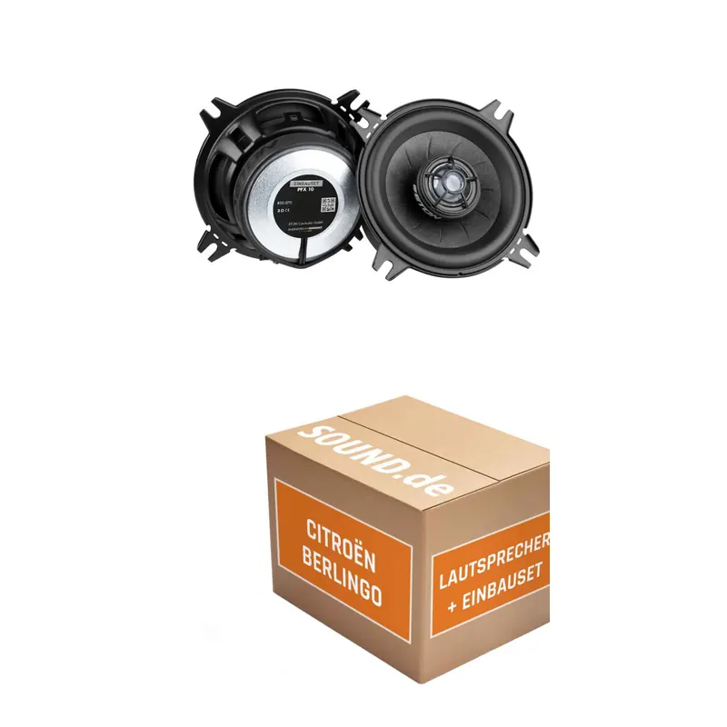 Lautsprecher Boxen Einbaupaket Armaturenbrett Eton PFX10 passend für Citroën Berlingo I | 2x Tief-Mitteltöner mit integriertem Hochtöner 80W MAX