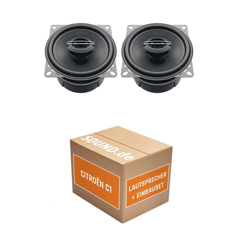 Lautsprecher Boxen Einbaupaket Armaturenbrett Hertz CX 100.5 passend für Citroën C1 | 2x Tief-Mitteltöner mit integriertem Hochtöner 120W MAX