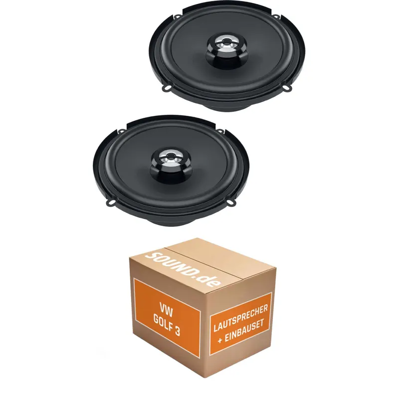 Lautsprecher Boxen Einbaupaket Armaturenbrett Hertz DCX 160.3 passend für VW Golf III + Variant/Kombi | 2x Tief-Mitteltöner mit integriertem Hochtöner 120W MAX