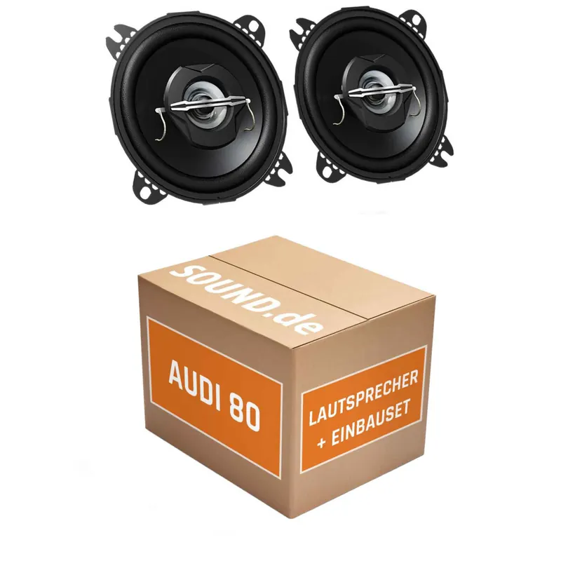 Lautsprecher Boxen Einbaupaket Armaturenbrett JVC CS-J420 passend für Audi 80 B3 + Limousine | 2x Tief-Mitteltöner mit integriertem Hochtöner 210W MAX