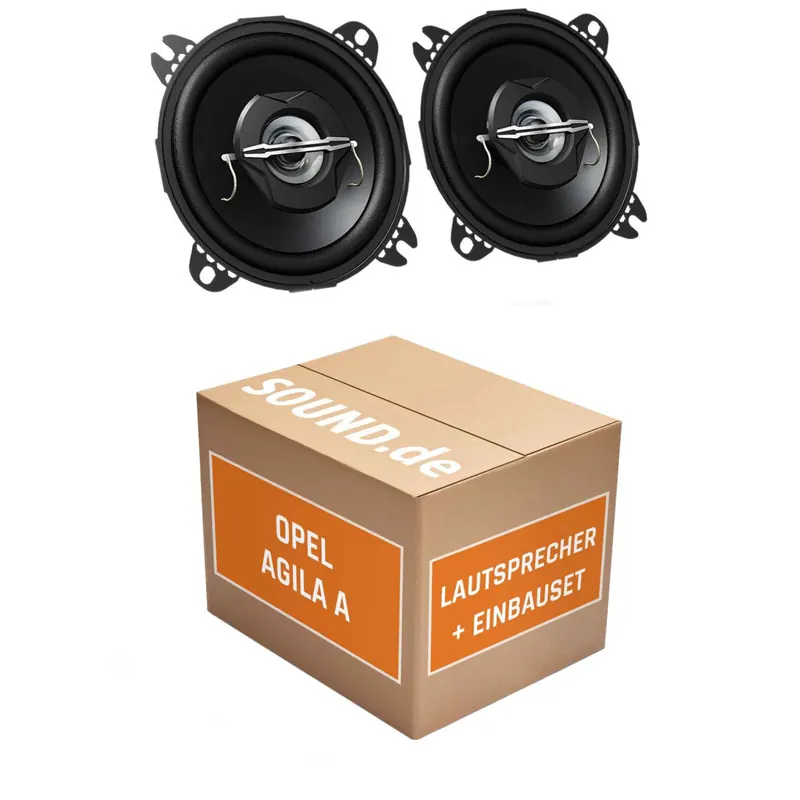 Lautsprecher Boxen Einbaupaket Dachhimmel Heck JVC CS-J420 passend für Opel Agila A | 2x Tief-Mitteltöner mit integriertem Hochtöner 210W MAX