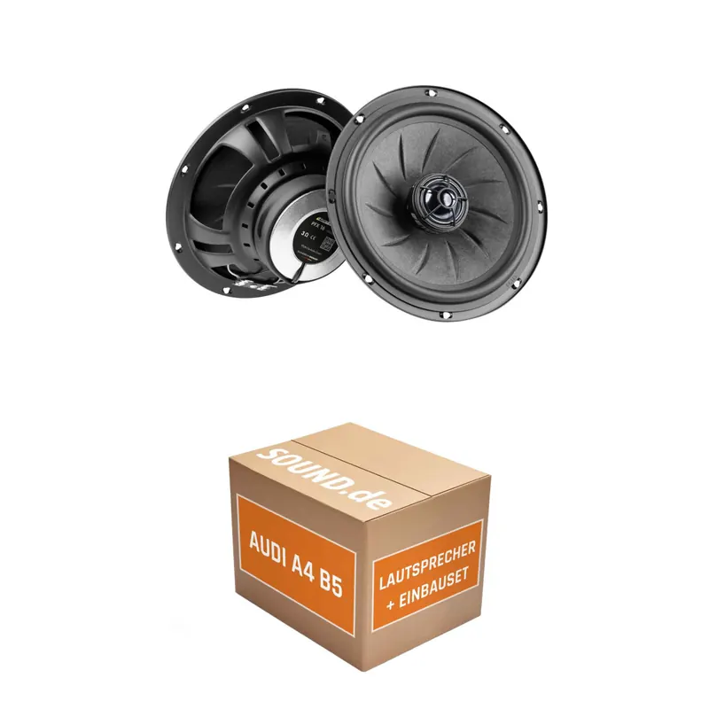 Lautsprecher Boxen Einbaupaket Eton PFX16 passend für Audi A4 B5 + Avant/Kombi Heckablage | 2x Tief-Mitteltöner mit integriertem Hochtöner 100W MAX