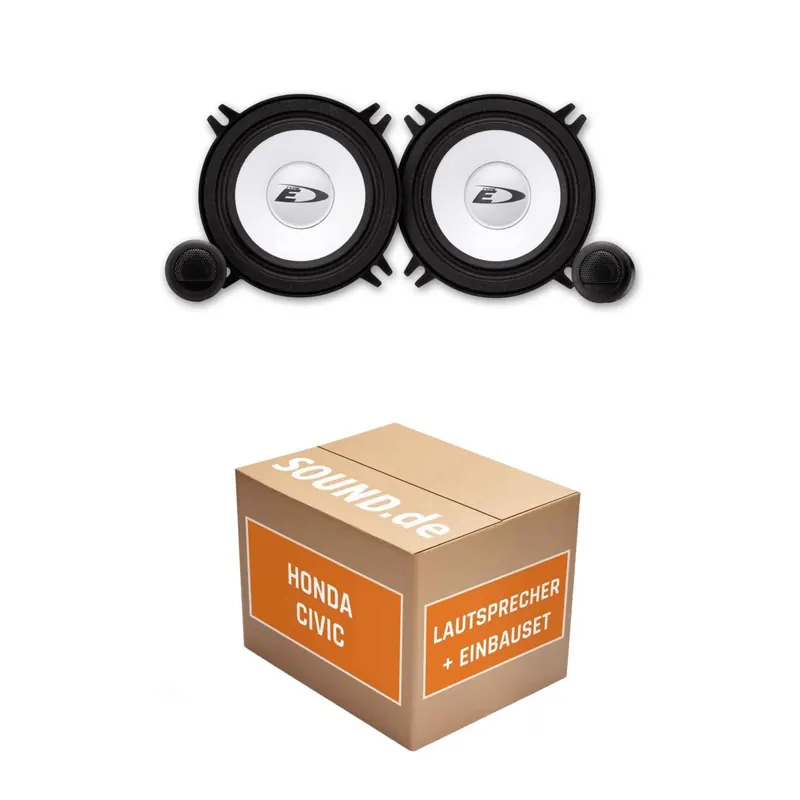 Lautsprecher Boxen Einbaupaket Front Alpine SXE-1350S passend für Honda Civic 6. Generation | 250W Power 2x Hochtöner 2x Frequenzweiche