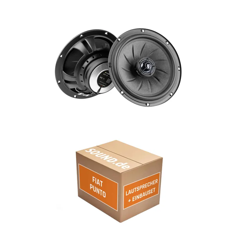 Lautsprecher Boxen Einbaupaket Front Eton PFX16 passend für Fiat Grande Punto | 2x Tief-Mitteltöner mit integriertem Hochtöner 100W MAX