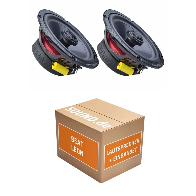 Lautsprecher Boxen Einbaupaket Front Ground Zero GZRF 6.5SQX passend für Seat Leon IV | 2x Tief-Mitteltöner mit integriertem Hochtöner 140W MAX