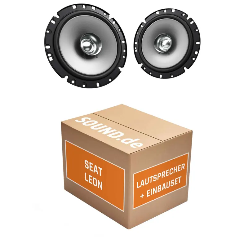 Lautsprecher Boxen Einbaupaket Front Kenwood KFC-S1756 passend für Seat Leon III 5F | 2x Tief-Mitteltöner mit integriertem Hochtöner 300W MAX