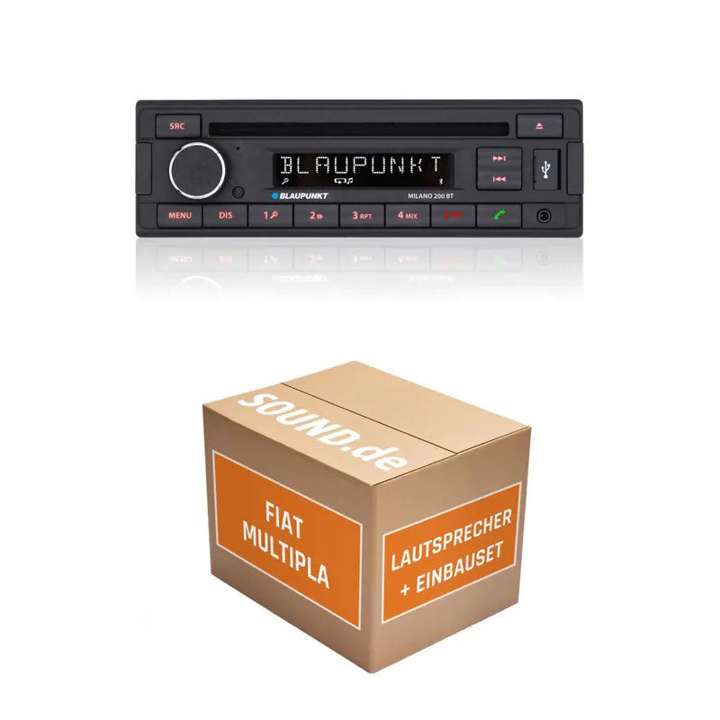 Lautsprecher Boxen Einbaupaket Front Milano 200 BT passend für Multipla 3 | Bluetooth USB