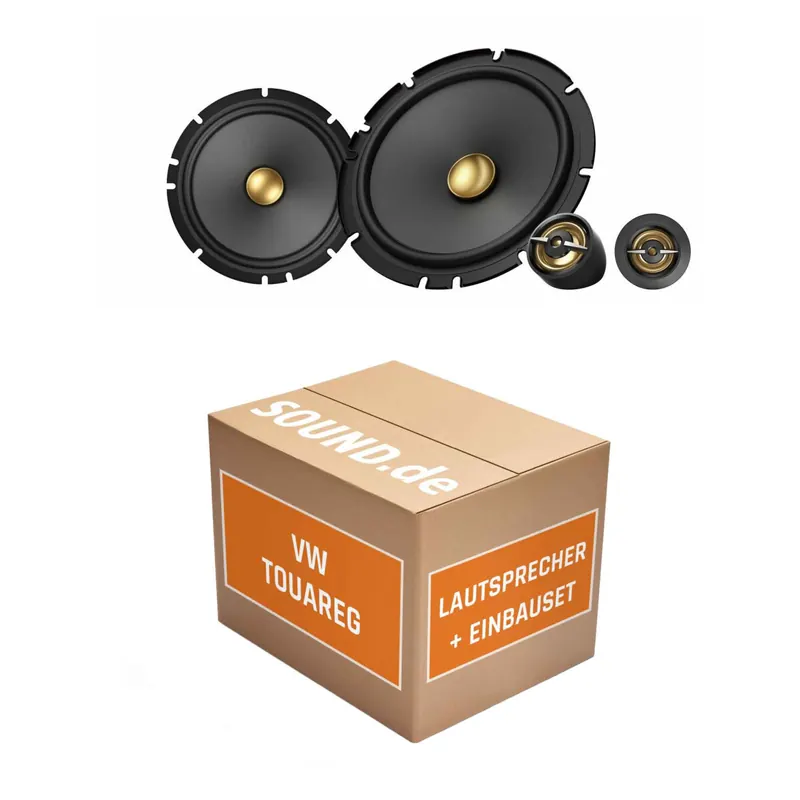 Lautsprecher Boxen Einbaupaket Front Pioneer TS-A1601C passend für VW Touareg II Typ CR (2002-2010) | 2x Tief-Mitteltöner 2x Hochtöner
