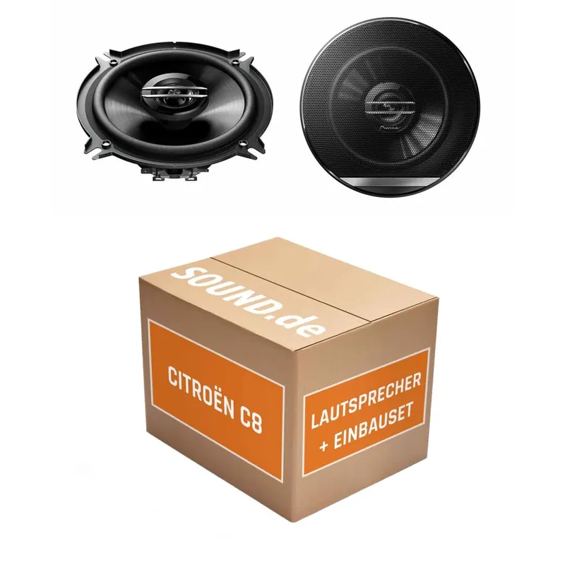 Lautsprecher Boxen Einbaupaket Front Pioneer TS-G1320F passend für Citroën C8 2. Generation | 2x Tief-Mitteltöner mit integriertem Hochtöner 250W MAX