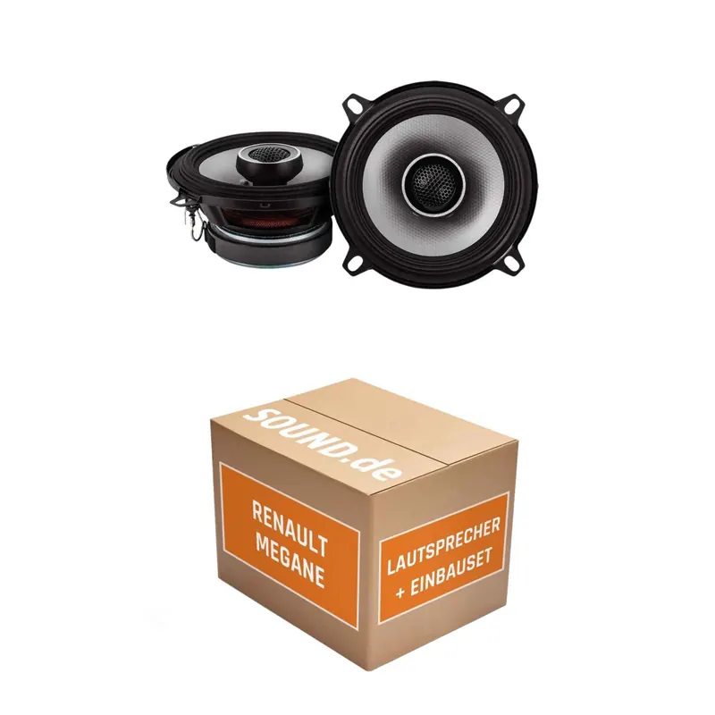 Lautsprecher Boxen Einbaupaket Heck Alpine S2-S50 passend für Renault Mégane I | 2x Tief-Mitteltöner mit separaten Hochtöner 170W MAX