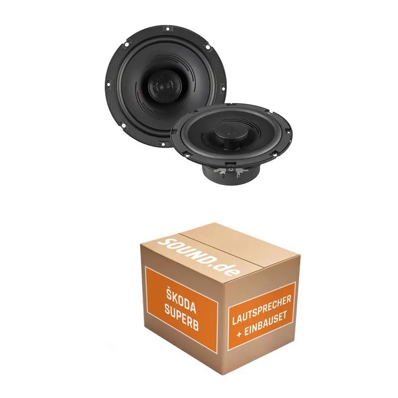 Lautsprecher Boxen Einbaupaket Heck Helix PF C165.2 passend für Skoda Superb II Typ 3T | 2x Tief-Mitteltöner mit integriertem Hochtöner 120W MAX
