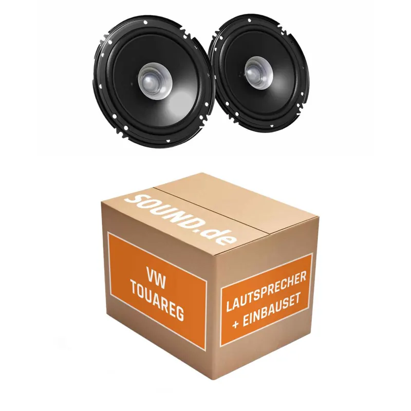 Lautsprecher Boxen Einbaupaket Heck JVC CS-J610X passend für VW Touareg III Typ CR (2002-2010) | 2x Tief-Mitteltöner mit integriertem Hochtöner 300W MAX