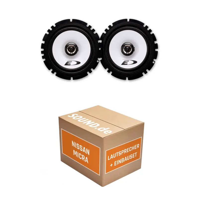 Lautsprecher Boxen Einbaupaket hinten Alpine SXE-1725 passend für Nissan Micra K12 + 4/5-Türer | 2x Tief-Mitteltöner mit integriertem Hochtöner 220W MAX