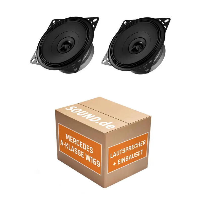Lautsprecher Boxen Einbaupaket hinten Audison APX 4 passend für Mercedes A-Klasse W 169 | 2x Tief-Mitteltöner mit integriertem Hochtöner 120W MAX