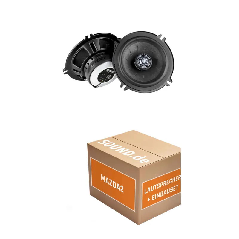 Lautsprecher Boxen Einbaupaket hinten Eton PFX13 passend für Mazda2 Typ DE | 2x Tief-Mitteltöner mit integriertem Hochtöner 90W MAX
