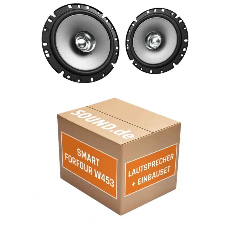 Lautsprecher Boxen Einbaupaket hinten Kenwood KFC-S1756 passend für Smart Forfour W453 | 2x Tief-Mitteltöner mit integriertem Hochtöner 300W MAX