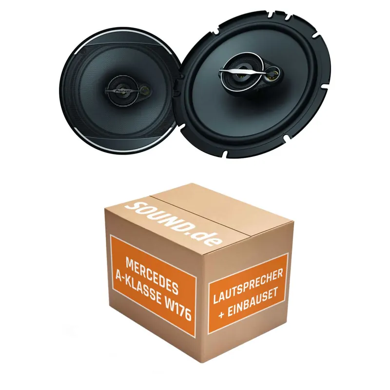Lautsprecher Boxen Einbaupaket hinten Pioneer TS-A1671F passend für Mercedes A-Klasse W 176 | 2x Tief-Mitteltöner mit integriertem Hochtöner 320W MAX