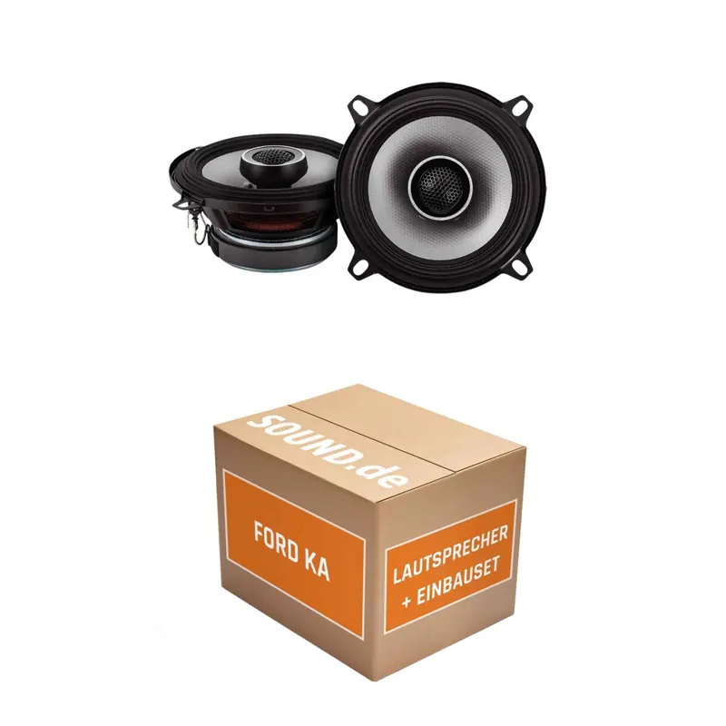 Lautsprecher Boxen Einbaupaket Seitenteil Heck Alpine S2-S50 passend für Ford Ka Typ RU8 + 2/3-Türer | 2x Tief-Mitteltöner mit separaten Hochtöner 170W MAX