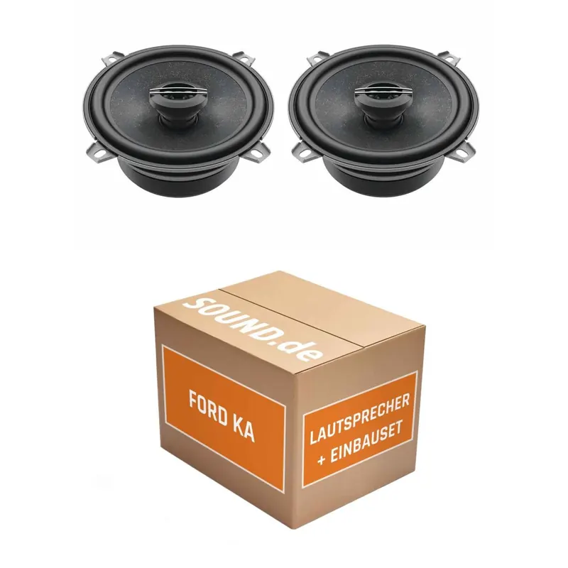 Lautsprecher Boxen Einbaupaket Seitenteil Heck Hertz CX 130 passend für Ford Ka Typ RU8 + 2/3-Türer | 2x Tief-Mitteltöner mit integriertem Hochtöner 150W MAX